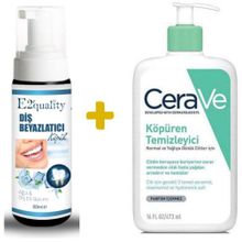 Cerave 473 ml Foaming Cleanser Köpüren Temizleyici+E2'Quality E2'Quality Diş Beyazlatıcı Köpük