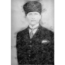 Çerçevelet Karakalem Atatürk Portresi 35x50 cm
