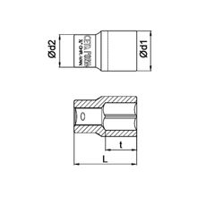 Ceta Form C02-H090 1-4 inç 6 Köşe 9 mm Lokma Anahtar