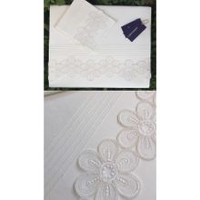Çeyiz Bahçesi Nervürlü Kreme Flowers Çeyizlik Çift Kişilik Nevresim Takımı
