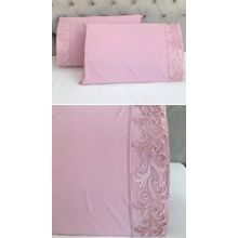 Çeyiz Bahçesi Sarmaşık 2 Adet 50x70 cm Fransız Güpürlü Pudra Yastık Kılıfı