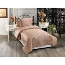Çeyiz Diyarı CD442626 Cappucino Velica Tek Kişilik Kadife Yatak Örtüsü