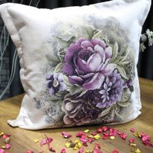 Çeyiz Diyarı Goblen 2 Adet 60x60 cm Krem Kırlent Kılıfı