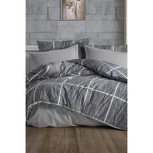 Çeyiz Diyarı Rian 195x220 cm Çift Kişilik Gri Nevresim Takımı
