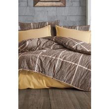 Çeyiz Diyarı Rian Kahverengi 195x220 cm Çift Kişilik Nevresim Takımı