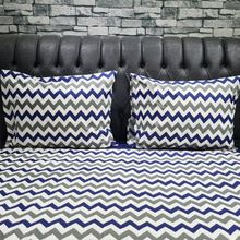 Çeyiz Diyarı Zigzag Lacivert Çift Kişilik Nevresim Takım