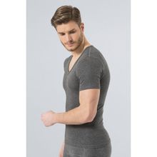 Ceyizalisverisi Türen Unisex Gri M Termal V Yaka Kısa Kol