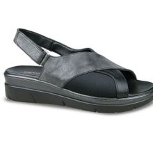 Ceyo 9985 Siyah Anatomik Taban Kadın Sandalet