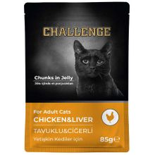 Challenge Pouch Tavuklu Ciğerli Yetişkin 85 gr Kedi Yaş Maması