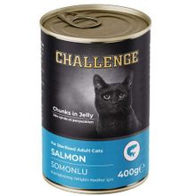 Challenge Somonlu Kısırlaştırılmış Jöle Et Parçalı 400 gr Kedi Konservesi