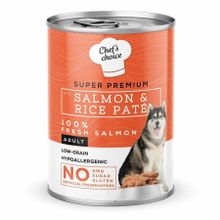 Chef's Choice Kıyılmış Somonlu ve Pirinçli 12x400 gr Köpek Konservesi
