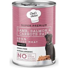 Chef's Choice Tahılsız Kuzu Somon ve Havuçlu Ezme 400 gr Konserve Köpek Maması