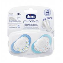 Chicco 5724 2 li 4+ Ay Physio Orthodontic Silikon Emzik Mavi