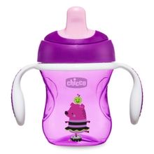Chicco Mor 6+ Ay 200 ml Yarı Yumuşak Uçlu Alıştırma Bardağı