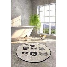Chilai Home 8682125926018 Cutıe Dijital Çap 100 cm Banyo Halısı