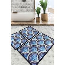 Chilai Home Azul Djt 3'lü Set Yıkanabilir Kaymaz Taban Banyo Halısı