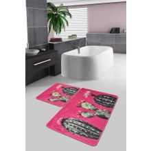 Chilai Home Cacto Djt 2'li Set Banyo Paspas Seti Kaymaz Tabanlı Klozet Takımı