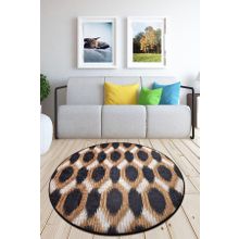 Chilai Home Gold And Black Djt Çap Dekoratif Modern 140x140 cm Halı