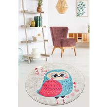 Chilai Home Gufo Djt Çap Kaymaz Taban Dekoratif 140x140 cm Halı