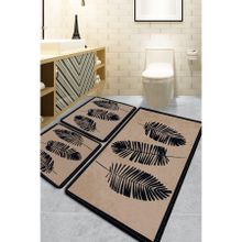 Chilai Home Hoja Bej 3'lü 60x100 cm 50x60 cm 40x60 cm Banyo Halısı