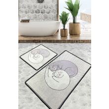 Chilai Home Katt Djt 2'li Set Yıkanabilir Kaymaz Taban Banyo Halısı