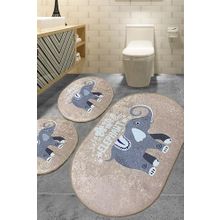 Chilai Home Lepanti Bej 3'lü Set Djt Banyo Halısı