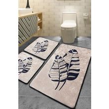 Chilai Home Lipha Bej 3'lü Set Djt Banyo Halısı
