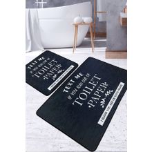 Chilai Home Toilet Black Djt 2'li Set Yıkanabilir Kaymaz Taban Banyo Halısı