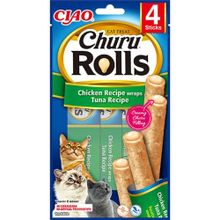 Ciao 10 gr 4'lü Churu Rolls Tavuk Sargılı ve Ton Balıklı Ödül Maması