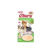 Ciao 14 gr 4'lü Churu Cream Tavuklu ve Deniz Taraklı Sıvı Ödül Maması