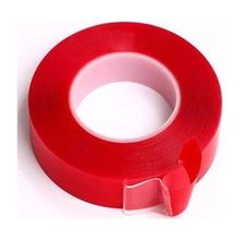 Çift Taraflı Bant 10mm X 5mt Kırmızı Şeffaf