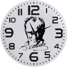 Çılgıntrend 20 x 20 cm Mustafa Kemal Atatürk İmzalı ve Fotoğraflı Cam Duvar Saati
