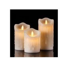 Çılgıntrend Alevli Led Mum Hareketli Alev Görünümlü Dekoratif Mum 3lü Set