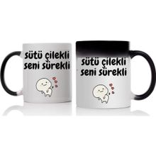 Çılgıntrend Sütü Çilekli Seni Sürekli Tasarımlı Kupa Bardak