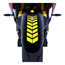 Çınar Extreme 2 Adet 25x8 cm Sport Motosiklet Çamurluk Floresan Sarı Kask Sticker