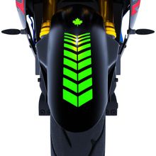 Çınar Extreme 2 Adet 25x8 cm Sport Motosiklet Çamurluk Floresan Yeşil Kask Sticker