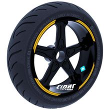 Çınar Extreme Double Stripe Tasarımlı Yaldızlı Gold Jant Şeridi Sticker