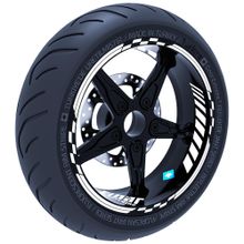 Çınar Extreme Floresan Beyaz Moto GP İç Dış Jant Şeridi Takım Sticker