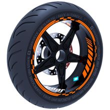 Çınar Extreme Floresan Turuncu Moto GP İç Dış Jant Şeridi Takım Sticker