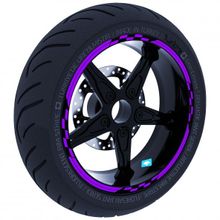 Çınar Extreme Moto GP Yarış Bayraklı Patlıcan Moru Jant Şeridi Sticker