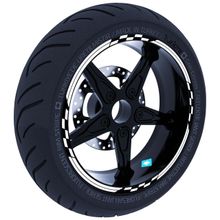 Çınar Extreme Moto GP Yarış Bayraklı Süt Beyaz Jant Şeridi Sticker