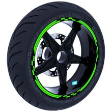 Çınar Extreme Yarış Bayraklı Floresan Yeşil Jant Şeridi Sticker