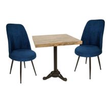 Çipa Laminat Kare - Saray 2'li - Lacivert Masa Takımı