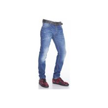 Cipo&Baxx CD386 Mavi Hafif Yıpranmış Sade Jean Erkek Kot Pantolon
