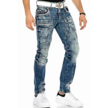 Cipo&Baxx CD391 Mavi Dikiş Detaylı Rahat Kesim Erkek Kot Pantolon