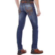 Cipo&Baxx CD483 Mavi Cepleri İşlemeli Yıkamalı Erkek Kot Pantolon