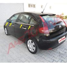 Citroen C4 HB Tk 2005-2010 Paslanmaz Çelik 8 Parça Krom Cam Çıtası