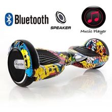 Citymate CS-600 Kasa Sarı Grafiti 6.5 Bluetooth Hoparlörlü Elektrikli Kaykay Hoverboard ve Çanta