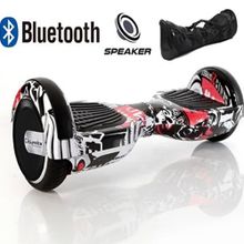 Citymate CS-600 Kasa Siyah Beyaz Grafity 6.5 Bluetooth Hoparlörlü Elektrikli Kaykay Hoverboard ve Çanta