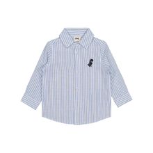 Civil Baby Dinozor Nakışlı Çizgili 6-18 Ay Mavi Gömlek